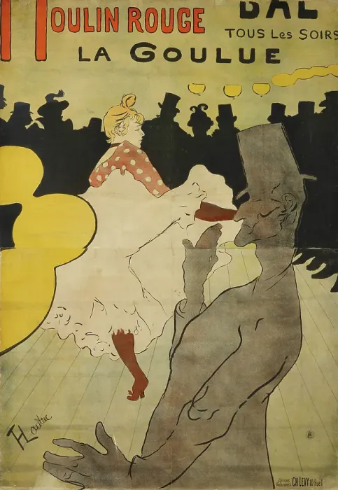 Framed Print : Moulin Rouge-La Goulue, 1891. Creator: Henri de Toulouse-Lautrec