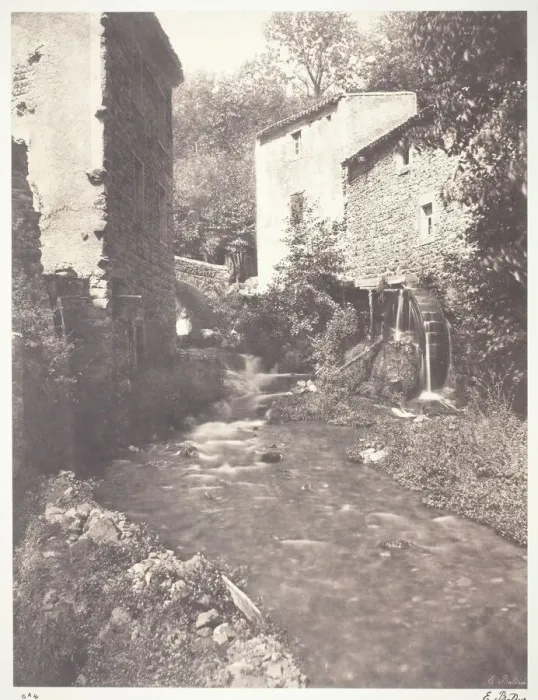Framed Print : Moulins a eau en Auvergne, 1852, printed 1978. Creator: Edouard Baldus Framed Print : Moulins a eau en Auvergne, 1852, printed 1978. Creator: Edouard Baldus