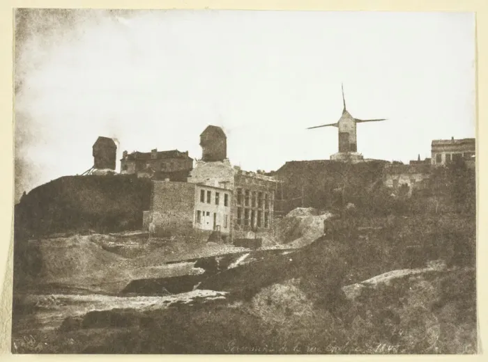 Framed Print : Moulins de Montmartre, possibly 1842 / 50, printed 1965. Creator: Hippolyte Bayard Framed Print : Moulins de Montmartre, possibly 1842 / 50, printed 1965. Creator: Hippolyte Bayard