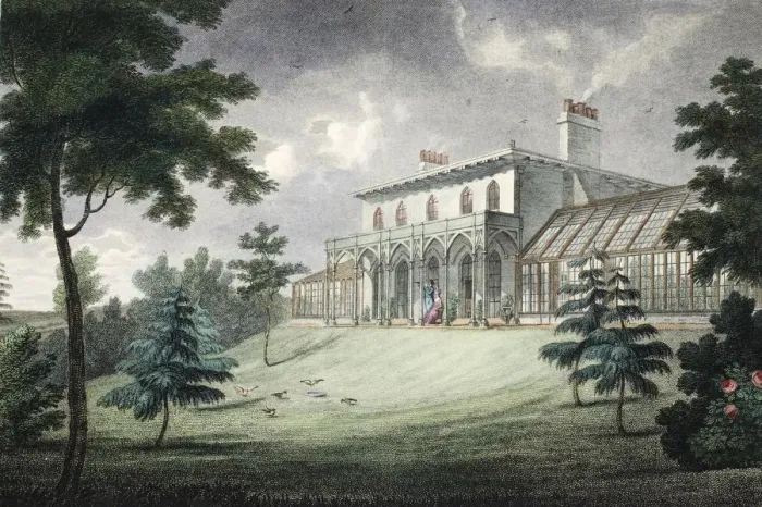 Framed Print : Mount Ararat, Wimbledon, pub. c. 1828 (hand coloured engraving) Framed Print : Mount Ararat, Wimbledon, pub. c. 1828 (hand coloured engraving)