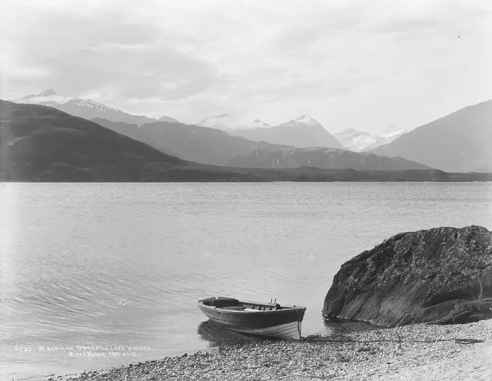 Framed Print : Mount Aspiring (9, 975 feet) Lake Wanaka. Creator: Muir & Moodie Framed Print : Mount Aspiring (9, 975 feet) Lake Wanaka. Creator: Muir & Moodie