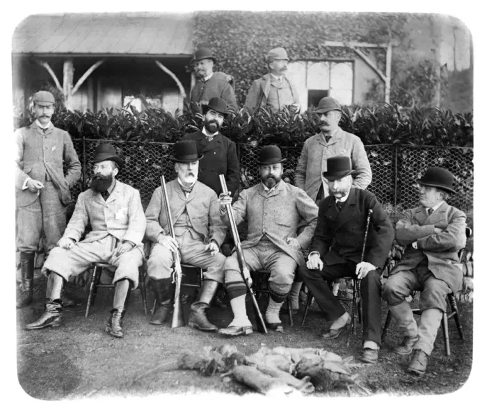 Framed Print : Mount Edgcumbe, Group Photo with Edward VII, c1882 Framed Print : Mount Edgcumbe, Group Photo with Edward VII, c1882