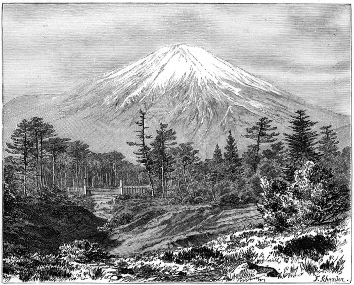 Framed Print : Mount Fuji, Japan, 19th century. Artist: F Schrader Framed Print : Mount Fuji, Japan, 19th century. Artist: F Schrader