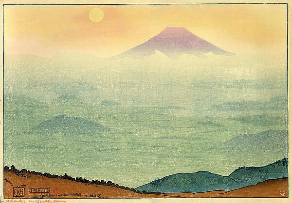 Mount Fuji seen from Lake Shoji, 1916. Creator: Bartlett, Charles William (1860-1940)