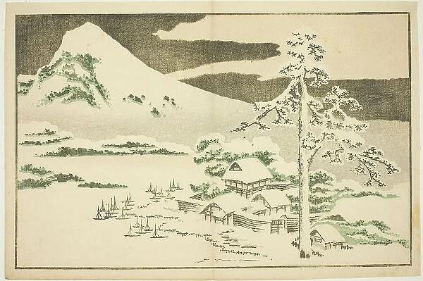 Mount Fuji in Winter, from The Picture Book of Realistic Paintings of Hokusai (Hokusai... c. 1814. Creator: Hokusai)