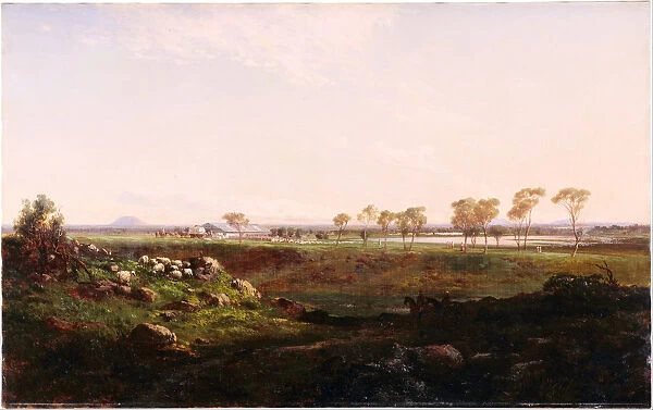 Mount Fyans woolshed (The woolshed near Camperdown), 1869. Artist: Buvelot, Louis (1814-1888)