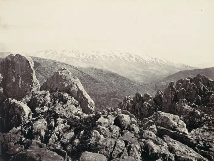 Framed Print : Mount Hermon, The Mount of Transfiguration, ca. 1857. Creator: Francis Frith Framed Print : Mount Hermon, The Mount of Transfiguration, ca. 1857. Creator: Francis Frith