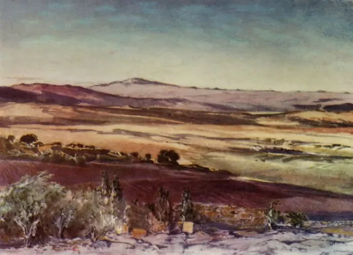 Framed Print : Mount Hermon from the slopes of Tabor, 1902. Creator: John Fulleylove Framed Print : Mount Hermon from the slopes of Tabor, 1902. Creator: John Fulleylove