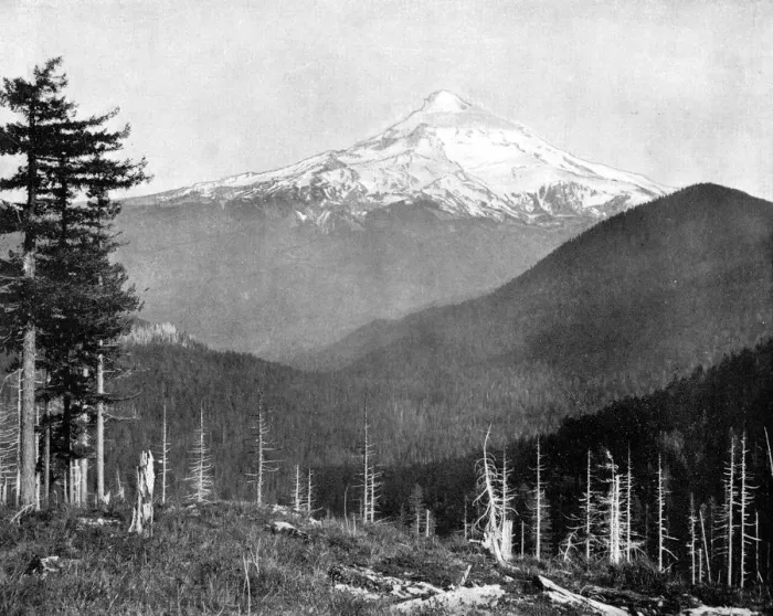 Framed Print : Mount Hood, Oregon, USA, 1893. Artist: John L Stoddard Framed Print : Mount Hood, Oregon, USA, 1893. Artist: John L Stoddard