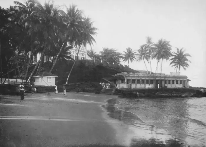 Framed Print : Mount Lavinia Hotel and Bathing Pavilion, c1890, (1910). Artist: Alfred William Amandus Plate Framed Print : Mount Lavinia Hotel and Bathing Pavilion, c1890, (1910). Artist: Alfred William Amandus Plate