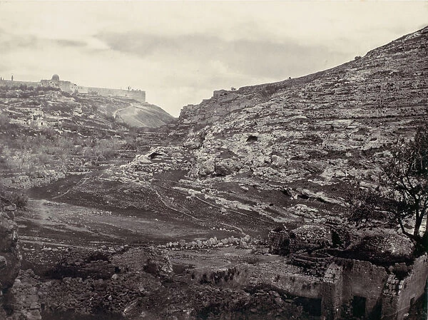 Mount Moriah, Jerusalem, from the Well of En Rogel, ca. 1857. Creator: Francis Frith