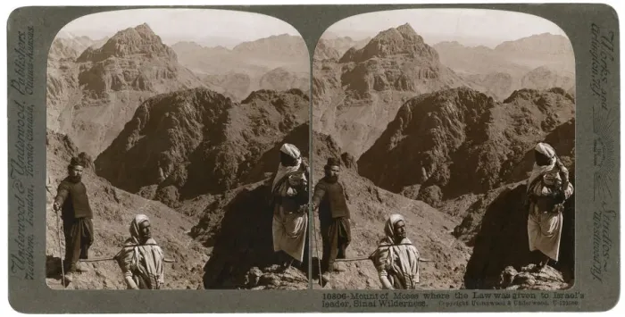 Framed Print : Mount of Moses, where the law was given to Israels leader, the Sinai wilderness, 1900s. Artist: Underwood & Underwood Framed Print : Mount of Moses, where the law was given to Israels leader, the Sinai wilderness, 1900s. Artist: Underwood & Underwood