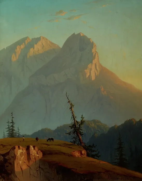 Framed Print : Mount Muran in the Tatra Mountains at Sunrise, 1867. Creator: Joseph Marszewski Framed Print : Mount Muran in the Tatra Mountains at Sunrise, 1867. Creator: Joseph Marszewski