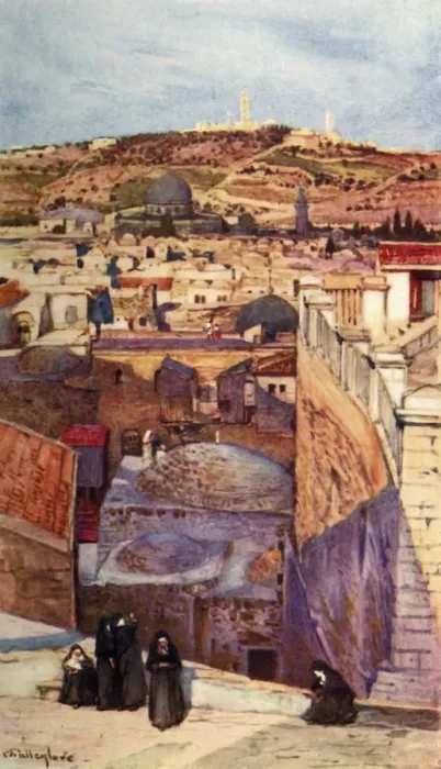 Framed Print : The Mount of Olives from a House-Top on Mount Zion, 1902. Creator: John Fulleylove Framed Print : The Mount of Olives from a House-Top on Mount Zion, 1902. Creator: John Fulleylove
