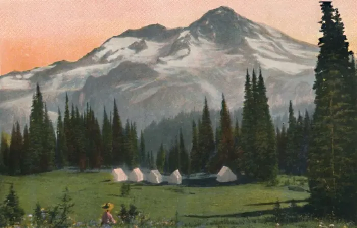 Framed Print : Mount Rainier from Indian Henry s, c1916. Artist: Asahel Curtis Framed Print : Mount Rainier from Indian Henry s, c1916. Artist: Asahel Curtis