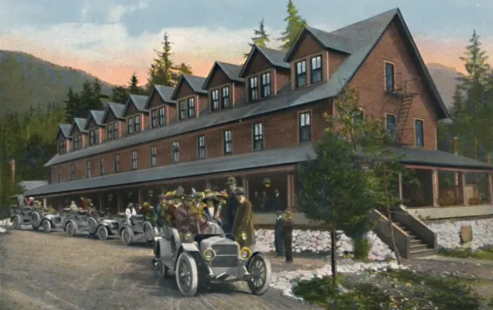 Framed Print : Mount Rainier National Park Inn, c1916. Artist: Asahel Curtis