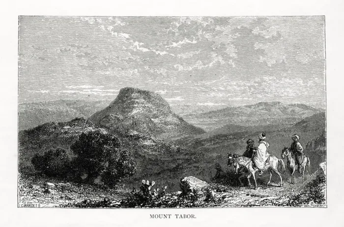 Framed Print : Mount Tabor, 19th century. Artist: Whitehead Framed Print : Mount Tabor, 19th century. Artist: Whitehead