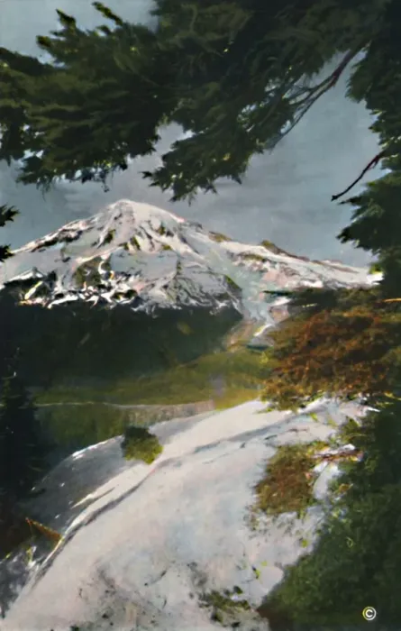 Framed Print : Mount Tacoma from Eagle Peak, Washington, c1916. Artist: Asahel Curtis Framed Print : Mount Tacoma from Eagle Peak, Washington, c1916. Artist: Asahel Curtis