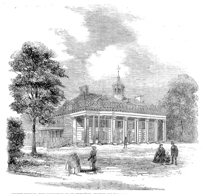 Framed Print : Mount Vernon, the residence of Washington, visited by the Prince of Wales on the 5th of Oct, 1860. Creator: Unknown