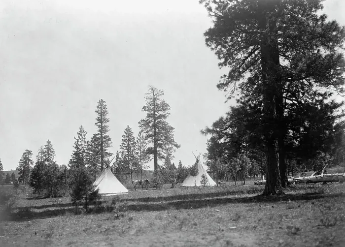 Framed Print : A mountain camp-Yakima, c1910. Creator: Edward Sheriff Curtis