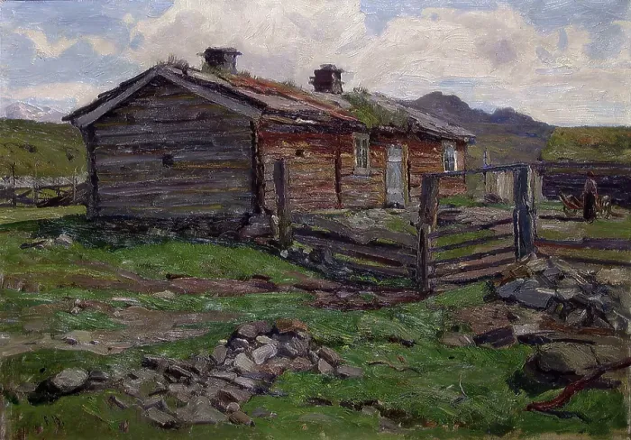 Framed Print : Mountain Farm, unknown date. Creator: Fredrik Borgen Framed Print : Mountain Farm, unknown date. Creator: Fredrik Borgen