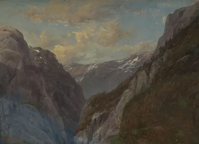 Framed Print : The Mountain Jordalsnuten in Sogn, 1839. Creator: Thomas Fearnley Framed Print : The Mountain Jordalsnuten in Sogn, 1839. Creator: Thomas Fearnley