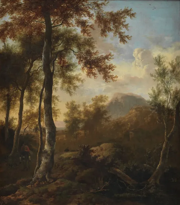 Framed Print : Mountain Landscape, 1648-1744. Creators: Frederik de Moucheron, Isaac de Moucheron Framed Print : Mountain Landscape, 1648-1744. Creators: Frederik de Moucheron, Isaac de Moucheron