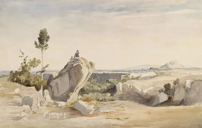 Framed Print : Mountain landscape, 1868. Creator: Oscar Kleineh Framed Print : Mountain landscape, 1868. Creator: Oscar Kleineh
