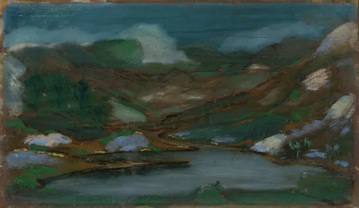 Framed Print : Mountain landscape, 1910-1920. Creator: Ferdinand Katona Framed Print : Mountain landscape, 1910-1920. Creator: Ferdinand Katona