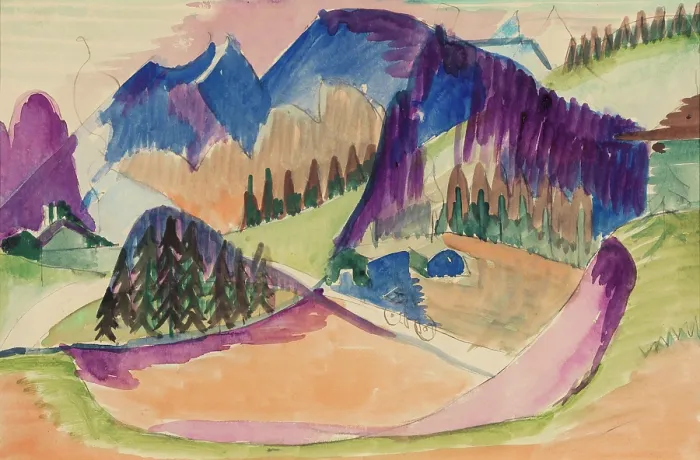 Framed Print : Mountain Landscape, between 1923 and 1926. Creator: Ernst Kirchner Framed Print : Mountain Landscape, between 1923 and 1926. Creator: Ernst Kirchner