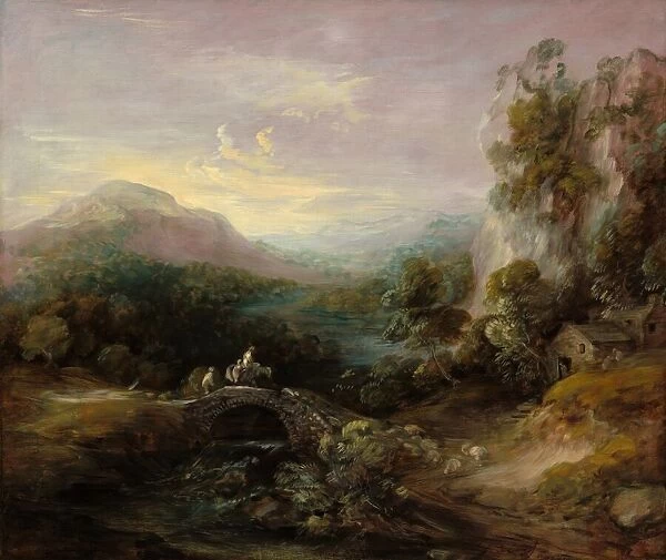 Mountain Landscape with Bridge, c. 1783 / 1784. Creator: Thomas Gainsborough