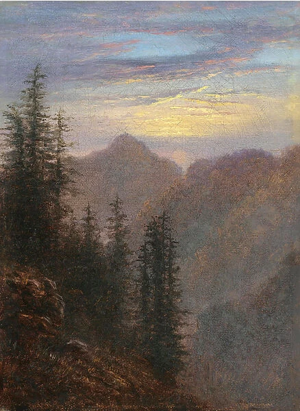 Mountain landscape at dusk. Artist: Carus, Carl Gustav (1789-1869)