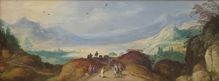 Framed Print : Mountain Landscape with a Lake, 1597-1625. Creators: Joos de Momper, the younger, Jan Brueghel the Elder Framed Print : Mountain Landscape with a Lake, 1597-1625. Creators: Joos de Momper, the younger, Jan Brueghel the Elder