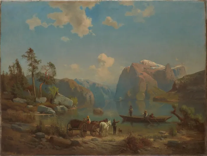 Framed Print : Mountain Landscape with a Lake, 1860-1861. Creator: Aleksander Kotsis Framed Print : Mountain Landscape with a Lake, 1860-1861. Creator: Aleksander Kotsis