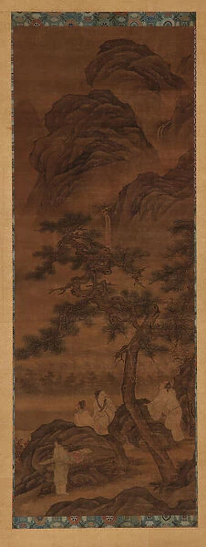 Mountain landscape: three poets and an attendant under a pine tree, Ming dynasty