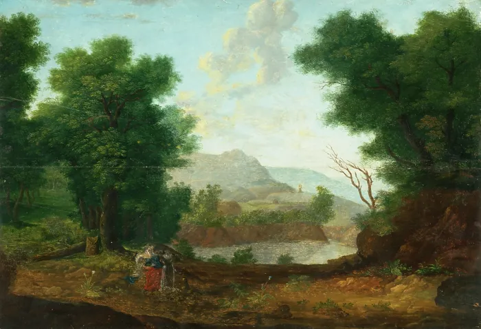 Framed Print : Mountain Landscape with a Pond, 1620. Creator: Unknown Framed Print : Mountain Landscape with a Pond, 1620. Creator: Unknown
