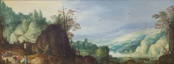 Framed Print : Mountain Landscape with a River, 1597-1625. Creators: Joos de Momper, the younger, Jan Brueghel the Elder Framed Print : Mountain Landscape with a River, 1597-1625. Creators: Joos de Momper, the younger, Jan Brueghel the Elder