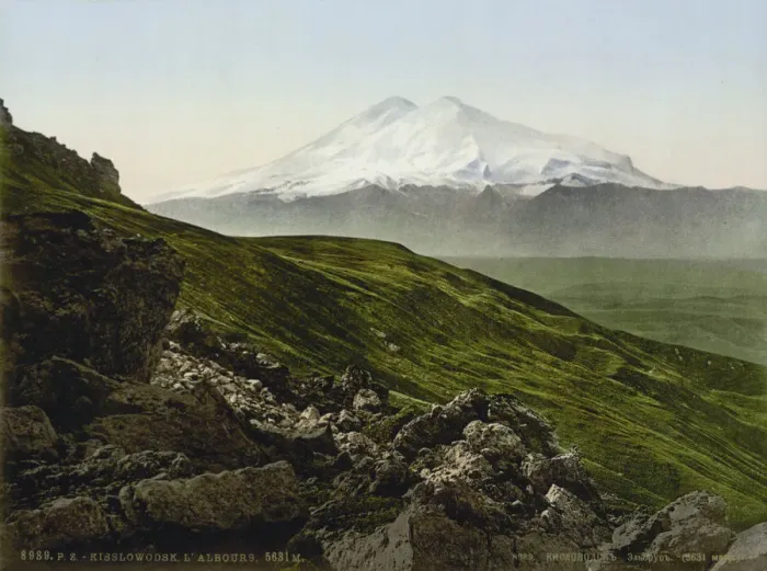 Framed Print : Mountain near Kislovodsk, Russia, c1895 Framed Print : Mountain near Kislovodsk, Russia, c1895
