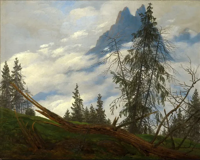 Framed Print : Mountain Peak with Drifting Clouds. Artist: Friedrich, Caspar David (1774-1840) Framed Print : Mountain Peak with Drifting Clouds. Artist: Friedrich, Caspar David (1774-1840)