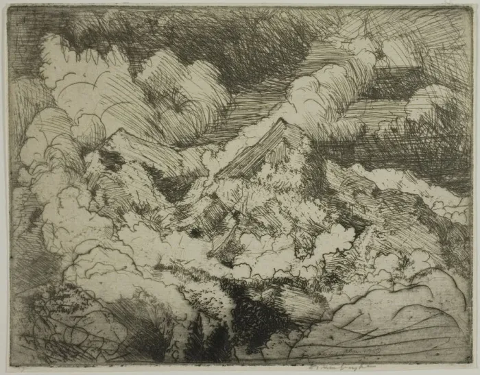 Framed Print : Mountain Peaks, 1908. Creator: Donald Shaw MacLaughlan Framed Print : Mountain Peaks, 1908. Creator: Donald Shaw MacLaughlan