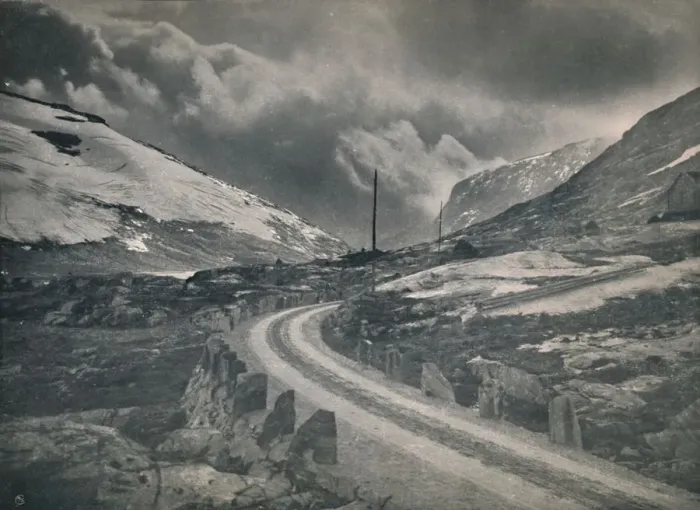 Framed Print : The mountain road Grotli - Stryn, 1914. Creator: Unknown Framed Print : The mountain road Grotli - Stryn, 1914. Creator: Unknown