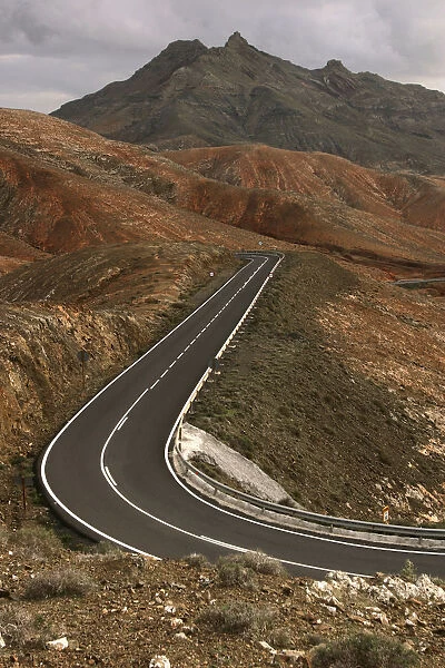 Mountain road between La Pared and Pajara, Fuerteventura, Canary Islands