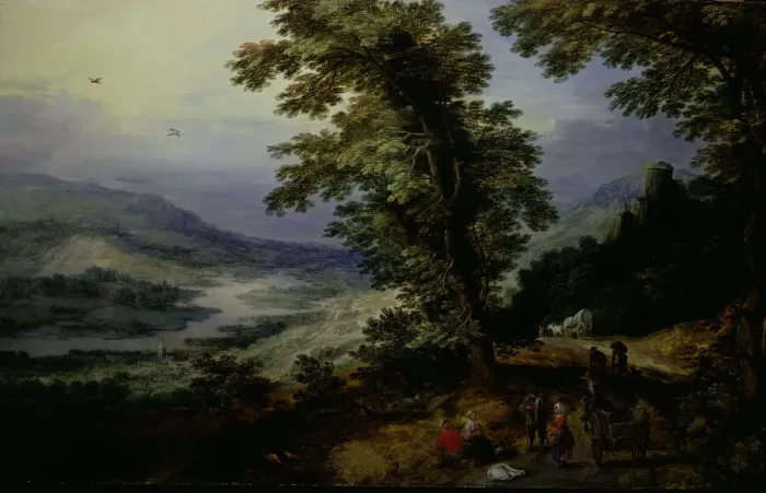 Framed Print : Mountain Road with Travelers, c. 1610 / 25. Creator: Joos de Momper, the younger Framed Print : Mountain Road with Travelers, c. 1610 / 25. Creator: Joos de Momper, the younger