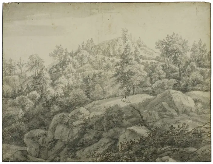 Framed Print : Mountain slope with rocks. Creator: Anthonie Waterloo Framed Print : Mountain slope with rocks. Creator: Anthonie Waterloo