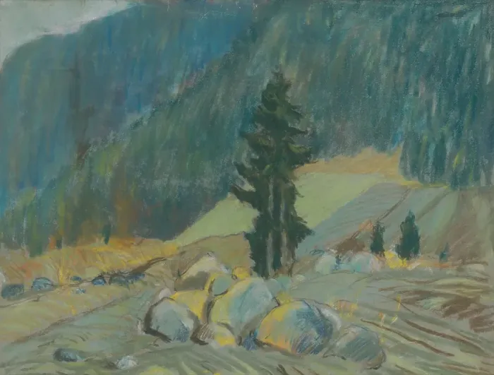 Framed Print : Mountain stream among boulders, 1925-1932. Creator: Zolo Palugyay Framed Print : Mountain stream among boulders, 1925-1932. Creator: Zolo Palugyay