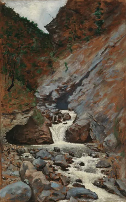 Framed Print : Mountain Stream in the Caucasus, 1899. Creator: Hugo Simberg Framed Print : Mountain Stream in the Caucasus, 1899. Creator: Hugo Simberg