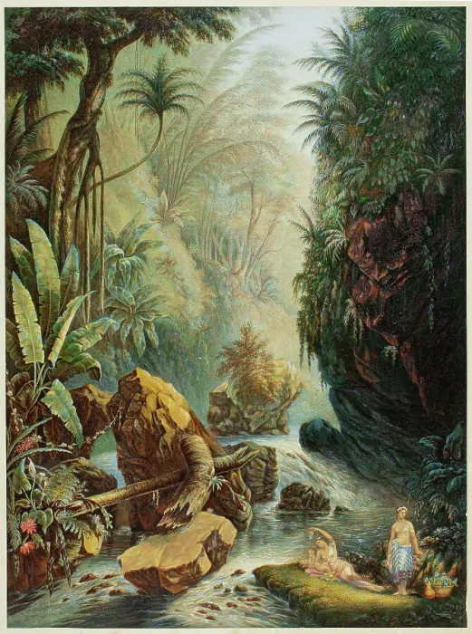 Framed Print : The Mountain Stream, n.d. Creator: George Baxter Framed Print : The Mountain Stream, n.d. Creator: George Baxter