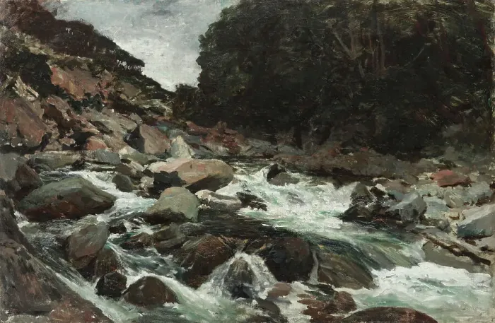Framed Print : Mountain Stream, Otira Gorge, c.1893. Creator: Petrus van der Velden Framed Print : Mountain Stream, Otira Gorge, c.1893. Creator: Petrus van der Velden