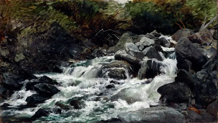 Framed Print : Mountain stream, Otira Gorge, c1893. Creator: Petrus van der Velden Framed Print : Mountain stream, Otira Gorge, c1893. Creator: Petrus van der Velden