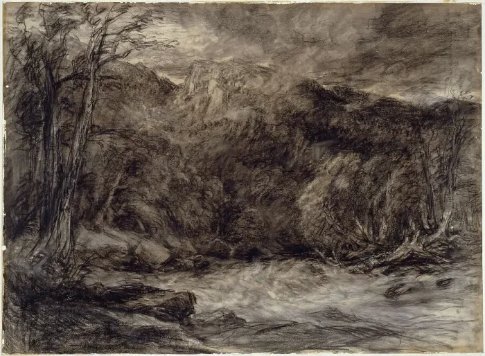 Framed Print : A Mountain Torrent, c. 1850. Creator: David Cox the elder Framed Print : A Mountain Torrent, c. 1850. Creator: David Cox the elder